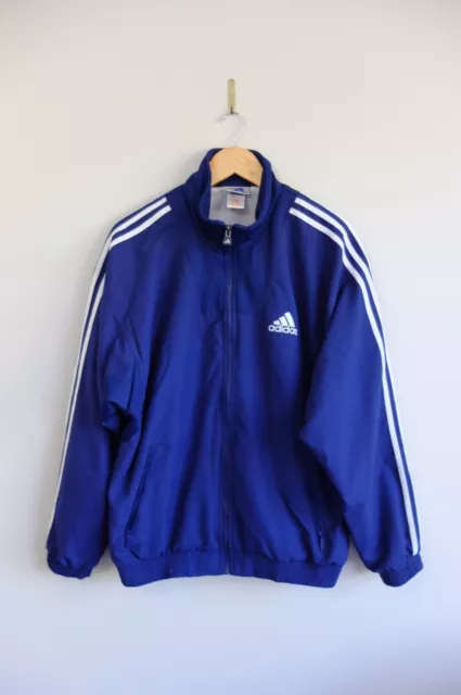 Adidas 90s Cotton feel Track tracksuit jacket Blue White striped M/L