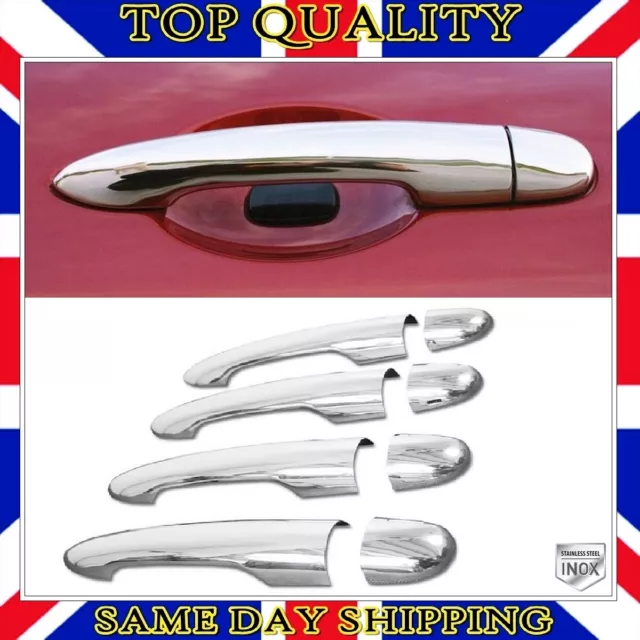 Chrome Door Handle Cover 4 doors S.STEEL For Renault SCENIC II 2003 to 2009