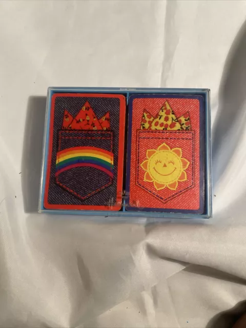 Vintage Hallmark 'Patch Pocket' Playing Cards, Denim, Rainbows, Sunshine