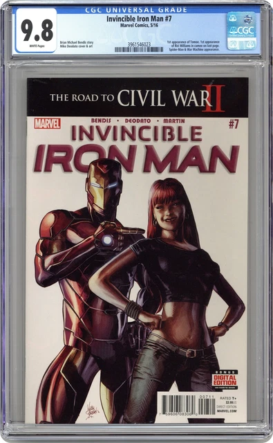 Invincible Iron Man #7A Deodato CGC 9.8 2016 3961546023 1st cameo Riri Williams