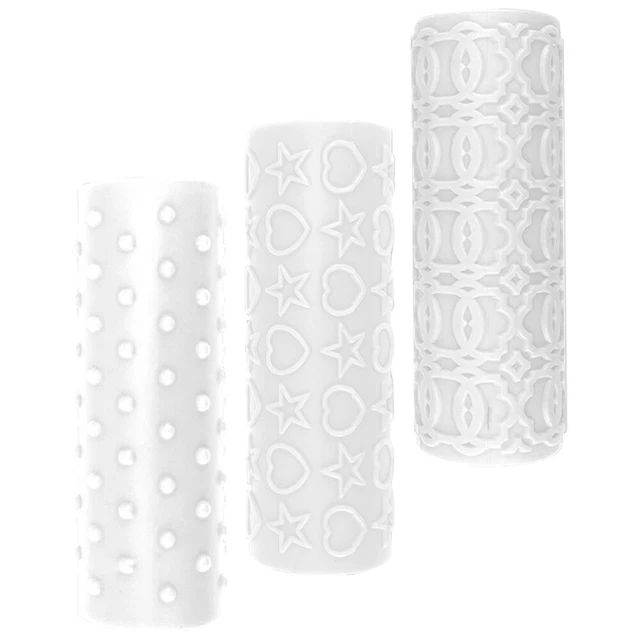 3pcs rulli per texture ceramica a rulli a bordo argilloso per orecchino di argil