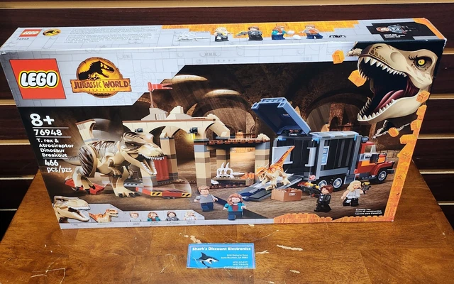 LEGO 76948 JURASSIC World T. Rex & Atrociraptor Dinosaur Breakout (466 ...