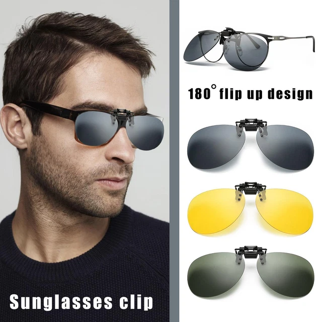 Clip-On Lenses Sunglasses Driving Flip-Up Polarized Fishing I8R8 US Outdoor