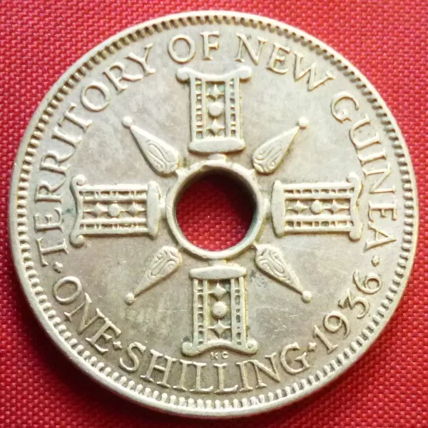 NEW GUINEA TERRITORY Australia Admin 1 Shilling 1936 KM# 5 Silver 0.16 ...