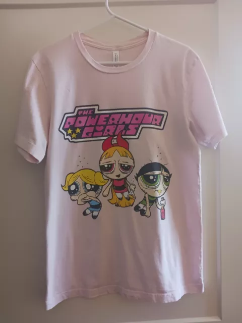 Power Puff Girls SATIRE FUNNY POWER HOUSE GIRLS Drinking PARTY SHIRT PINK SIZE M