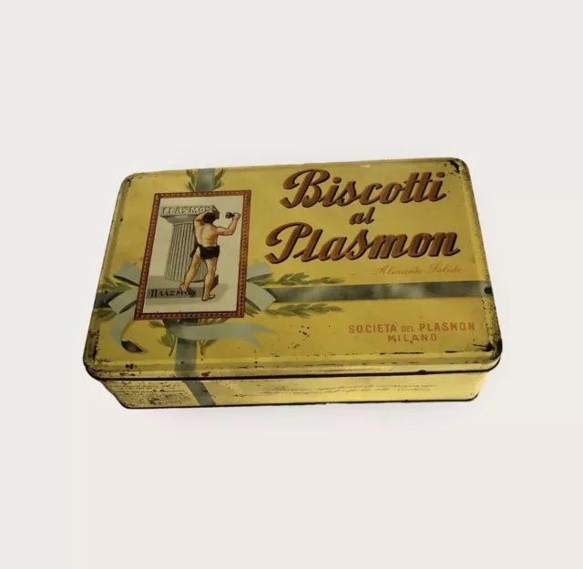 Scatola di latta Biscotti al PLASMON Anni 50/60 Società del Plasmon Milano