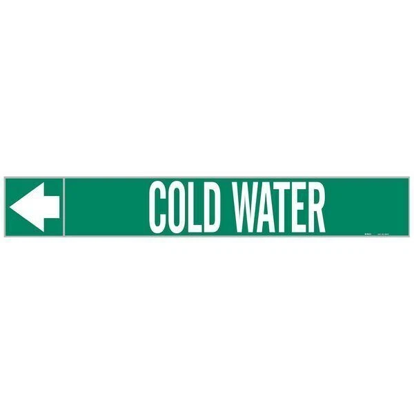 BRADY Pipe Marker, Cold Water, 1 In.H 20412
