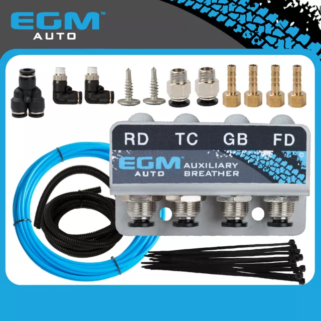 EGM Diff Breather Kit 4 Port For Holden Colorado RG & RG2 4wd Blue