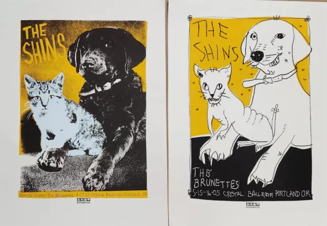 2 Posters The Shins Concert Print Mafia 2005 Portland Start & End of tour  Rare!