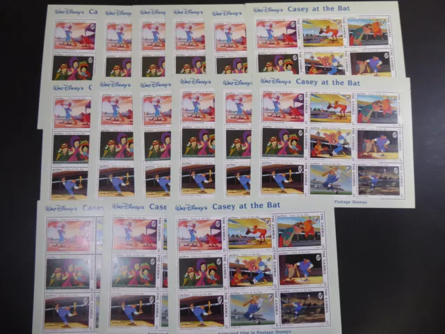 1993 Gambia, 15x Disney KB "Casey at the Bat", **/MNH, Mi.Nr.1758/66, ME 195,-