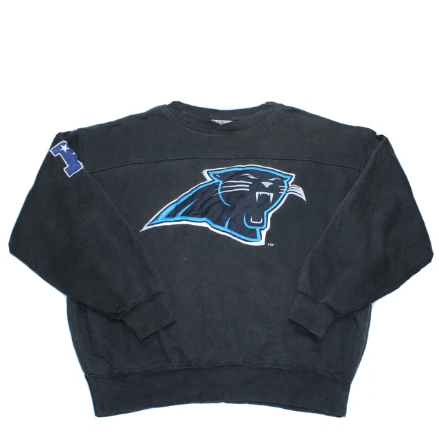 Felpa Lee Sport Carolina Panthers XL Nera Vintage Maglione NFL Ricamata