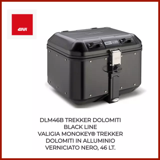 Givi Dlm46B Valigia Monokey Trekker Dolomiti In Alluminio Verniciato Nero 46 L