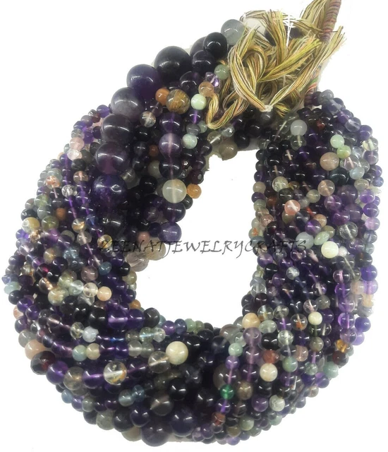 8" Natural Disco Beads Smooth Round Balls Shape Gemstone Jewelry Making Crafts 2