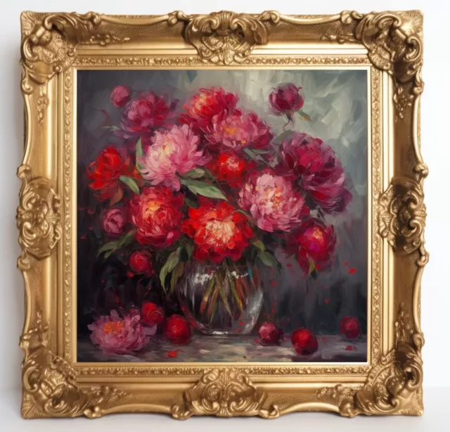 🎨💖 Superbe bouquet de fleurs - Oeuvre originale et unique