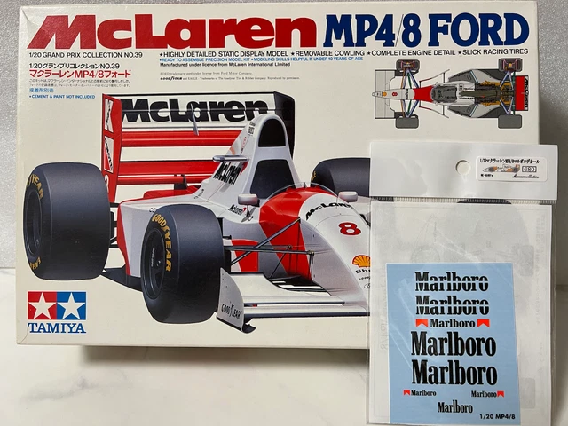 1/20 Decals per McLaren MP4/8 TAMIYA SENNA ANDRETTI HAKKINEN TBD68