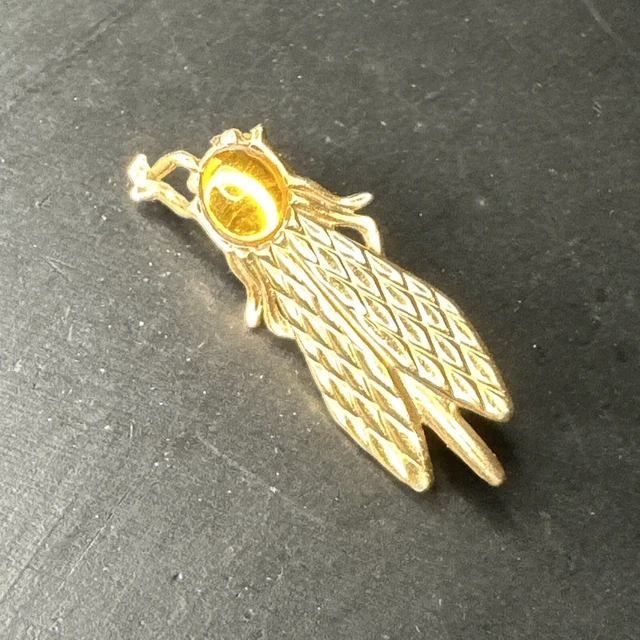 Broche Ancienne Plaquée Or 18k Style Art Déco/Nouveau En Forme De Nœud - Occasion