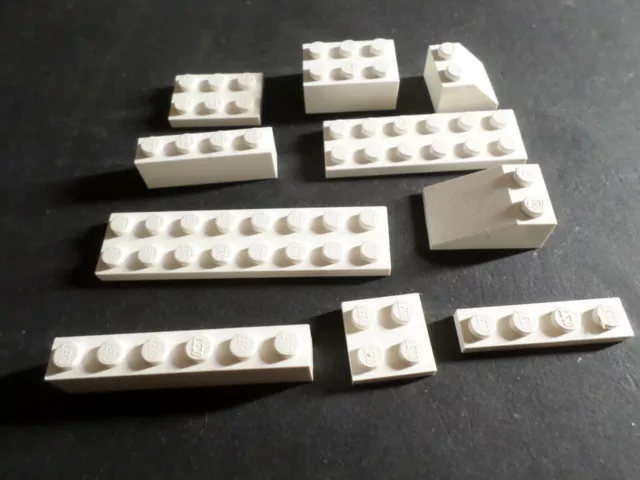 LEGO , Lote 10 Piezas/Ladrillo Color Blanco, De Ocasión, VF Toys