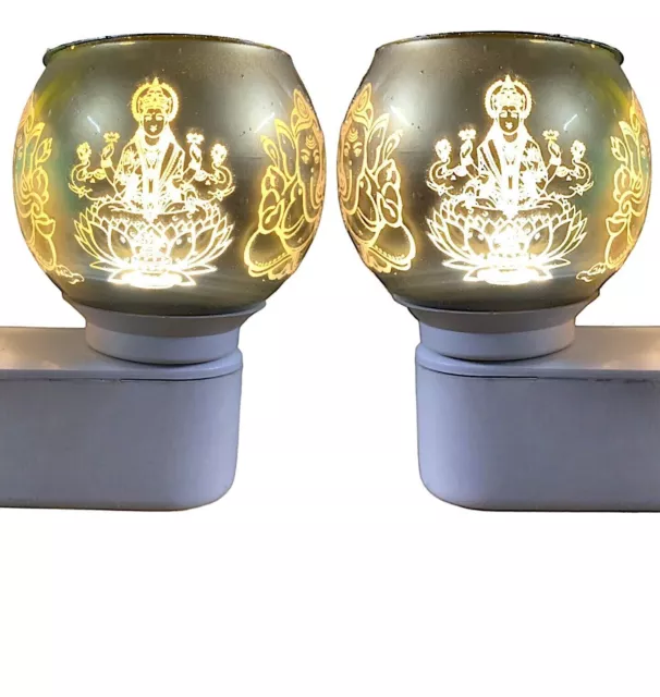 Difusor de aroma de cerámica Lakshmi Ganesh | lámpara nocturna Kapoor Dani Cum multi función