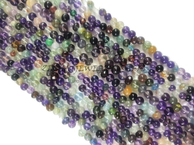8" Natural Disco Beads Smooth Round Balls Shape Gemstone Jewelry Making Crafts 3
