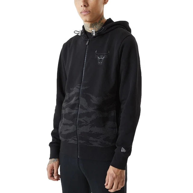 FELPA CON CAPPUCCIO mimetica New Era da uomo Chicago Bulls NBA