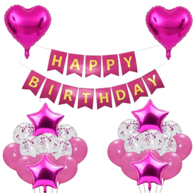 Groß Happy Birthday Luftballons Banner Selbstaufblasend Fahnentuch Party Deko Eu 3