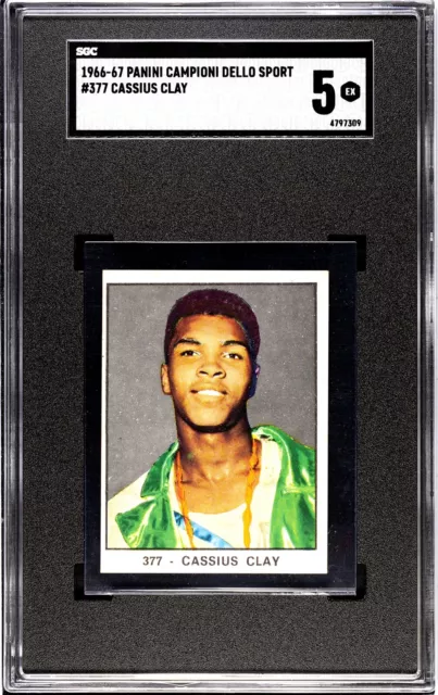 Cassius Clay (Ali), 1966-67 Panini Campioni Dello Sport Sticker, #377, SGC 5