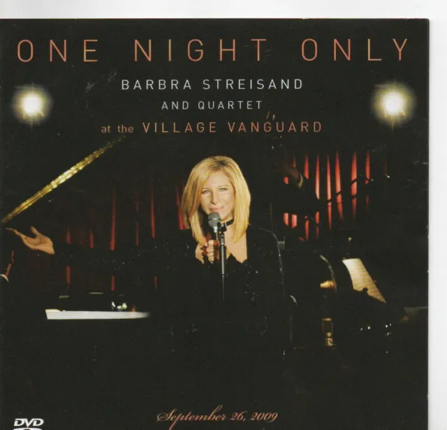 Barbra Streisand  ONE NIGHT ONLY – LIVE AT THE VILLAGE VANGUARD cd+dvd