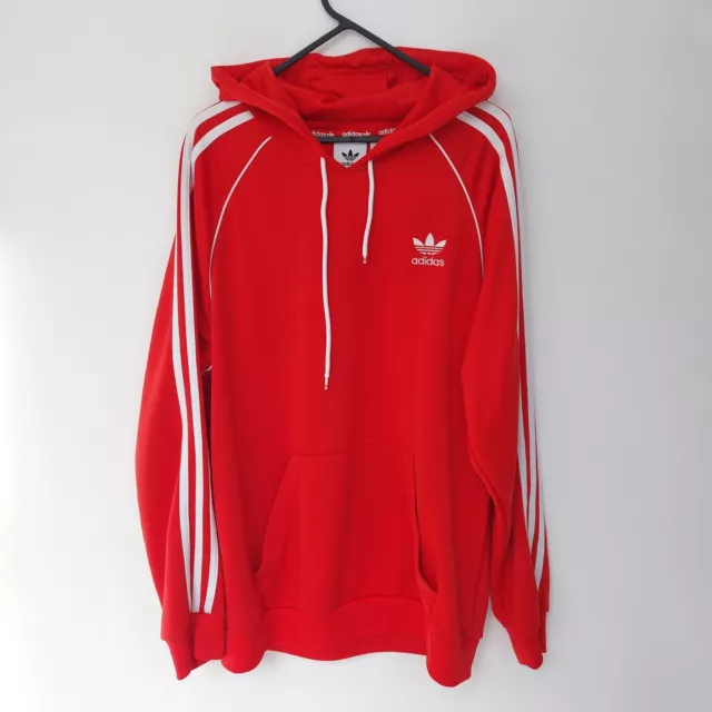 Felpa con cappuccio giacca tuta da uomo Adidas / media / rossa
