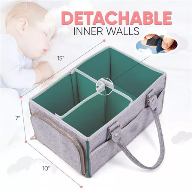 Baby Diaper Caddy Organizer Bag Rope Nursery Storage Bin Portable Handbag Basket