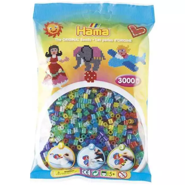 [Ref:201-54-5] HAMA Lot de 5 Sachets de 3000 Perles à repasser Midi 5 mm "mix