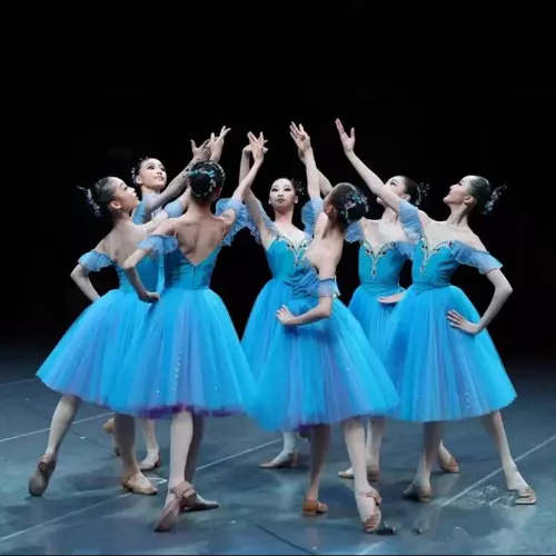 Abito lungo balletto romantico tutù blu balletto performance ballerina bambini
