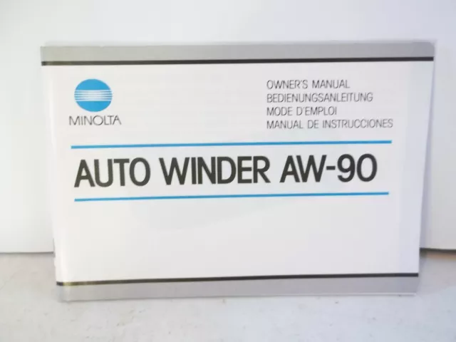 Minolta Auto Winder AW-90 Manual Instruction Book - English others