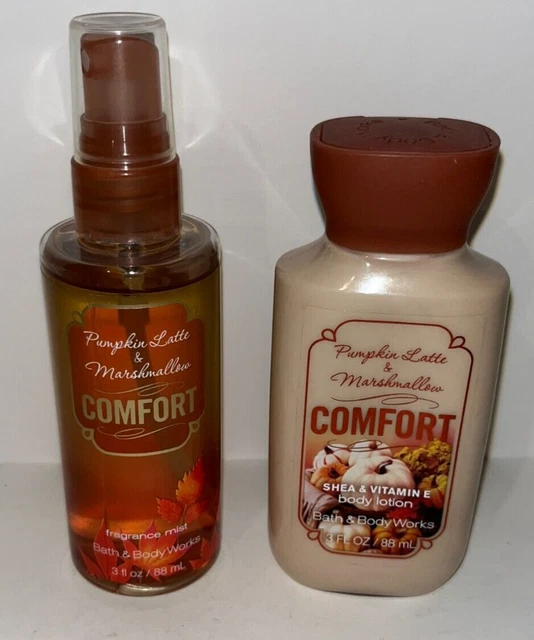 Loción corporal + niebla calabaza malvavisco latte tamaño de viaje Bath & Body Works COMFORT