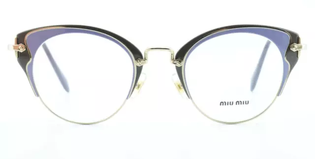 MIU MIU Brille VMU 52P 48-23 145 U67 1O1 Lila Lite Gold Cat Eye Panto Fancy Cool 3