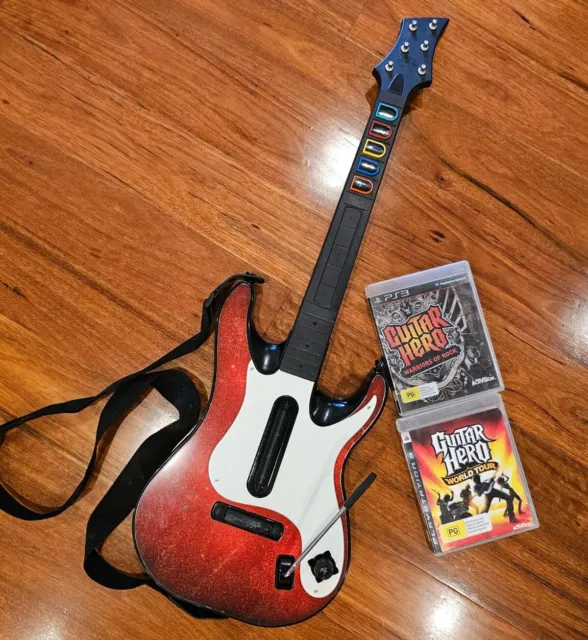 PS3 Guitar Hero 5 GUITAR Controller WITH USB Receiver Dongle rock band 4 3  2 GH5