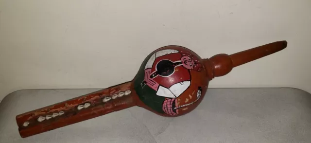 Vintage India Folk Art Snake Charmer Indian Wooden FLUTE Musical Instrument