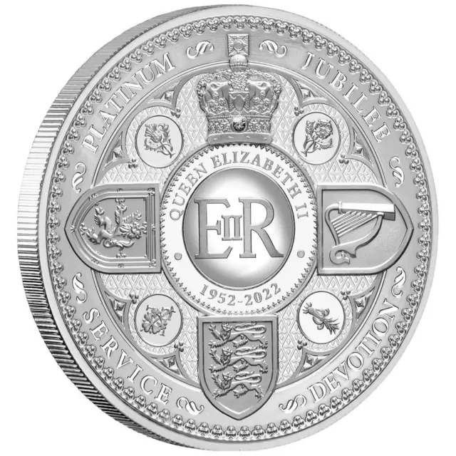 Silbermünze Queen Elizabeth II. 2022 - Tokelau - Platin Jubiläum - 5 Oz PP