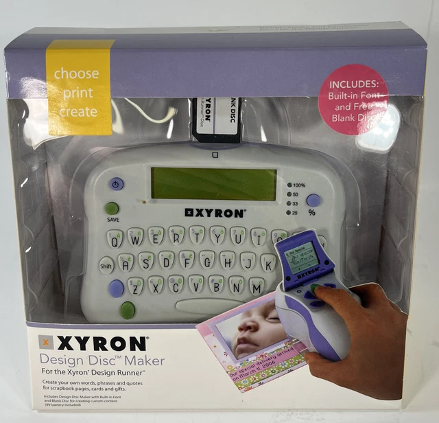 Xyron Design Disc Maker For Xyron Design Runner With Built In Font New in Box!!