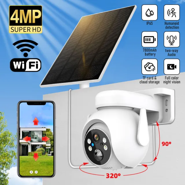 4K HD Camara De Seguridad Solar Inalambricas Para Exterior Con Vision Nocturna