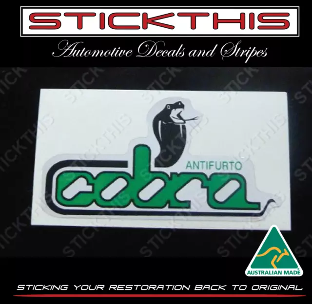 Cobra Alarm Siren Decal Sticker Green - Holden VH VK VL VN HDT