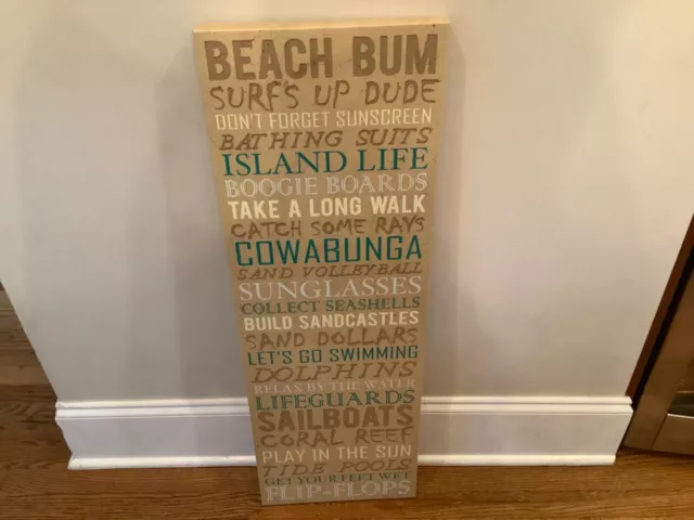 Beach Shore Ocean Coastal Nautical Beach Decor 12x36” House Rules Sign