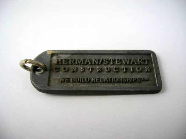 Vintage Collectible Medal Keychain: Herman Stewart Construction