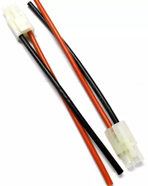 C9010M RC Male Large Compatible Tamiya Plug Battery Cable + 14AWG 10cm Wire x 2