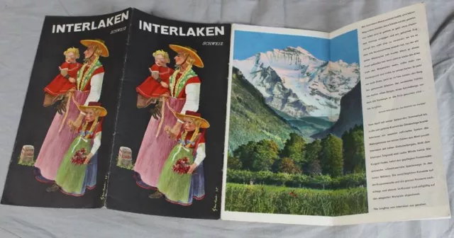 INTERLAKEN / SCHWEIZ - Reise Prospekt mit Luftkarte aus dem Jahr 1936  /S290