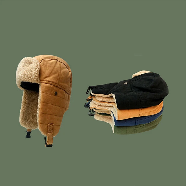 Unisex Pile Colbacco Paraorecchie Cappello Caldo Sherpa Rétro Antivento Inverno