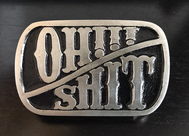 Chopper Garage Harley Brake Pedal Cover - Brass Cast Custom With Patina Finish, Oh Shxxt Design