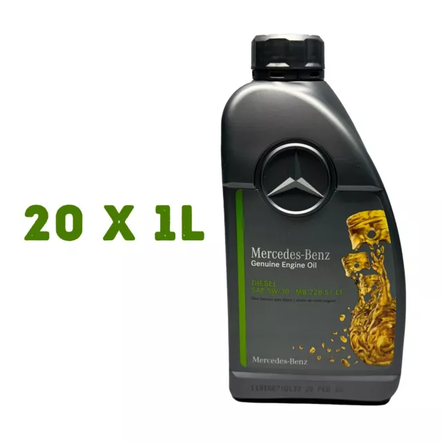 Genuine Mercedes-Benz 5W-30 Engine Oil MB 228.51 Low-Ash Heavy Duty 20 Litre 20L