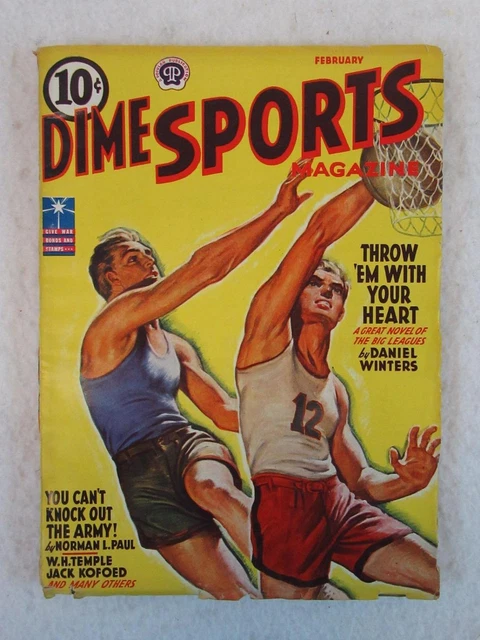 Vintage DIME SPORTS Magazine February 1943 Vol. 13, No. 1 Basketball Cover