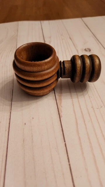 Vintage  Wood Nut Cracker Nutcracker Wooden Screw Type Beehive design