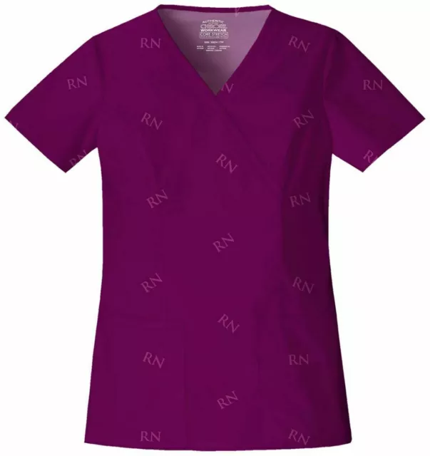 Scrub Cherokee WW Core Stretch Women's RN ID Top 4731 Wine Size 3XL